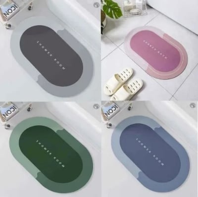 Picture of Bathroom Mat Absorbent Customize Modern Simple Non Slip Diatom Mud Quick Drying High Qualit Home Oil proof Kitchen Bath Mat Multicolor