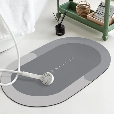 Picture of Bathroom Mat Absorbent Customize Modern Simple Non Slip Diatom Mud Quick Drying High Qualit Home Oil proof Kitchen Bath Mat Multicolor