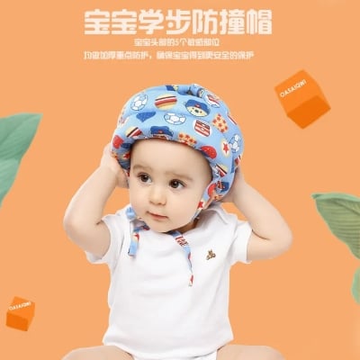 Picture of Baby anti-drop head cap, baby breathable, anti-bump head, toddler hat, child safety protective helmet, cotton breathable Multicolor