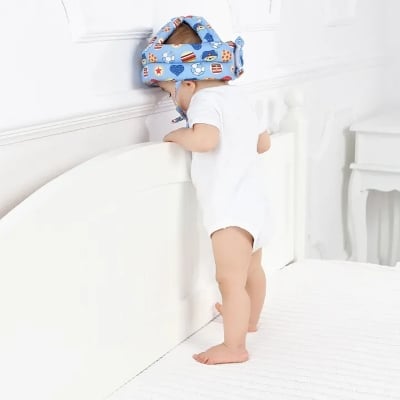 Picture of Baby anti-drop head cap, baby breathable, anti-bump head, toddler hat, child safety protective helmet, cotton breathable Multicolor