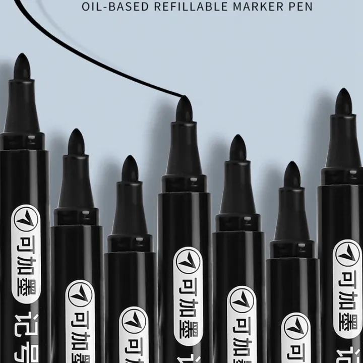 Picture of 2 Pieces Refillable Permanent Marker Pen Black