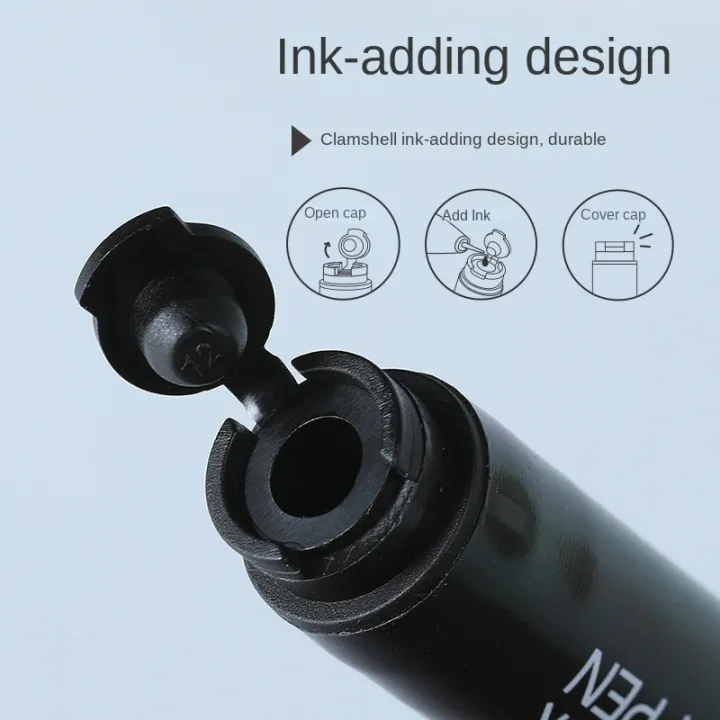 Picture of 12 Pieces Refillable Permanent Marker Pen Black