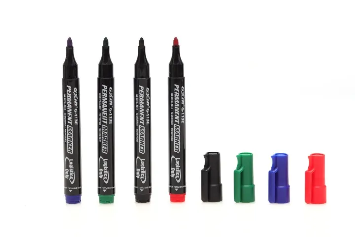 Picture of 12 Pieces Refillable Permanent Marker Pen Black
