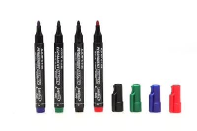 Picture of 12 Pieces Refillable Permanent Marker Pen Black