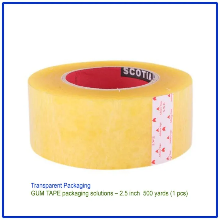 Picture of 2PCS Gum Tape for Carton Binding Wide 2.5 inch Yellow