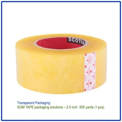 Picture of 2PCS Gum Tape for Carton Binding Wide 2.5 inch Yellow