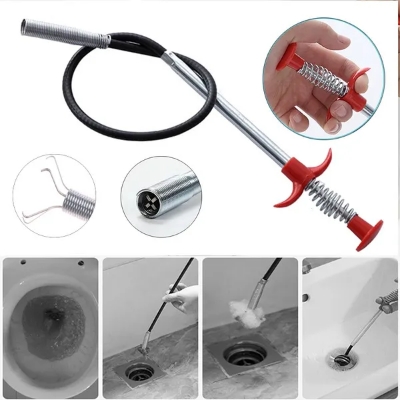 Picture of Drain Opener Cleaner Sticks Clog Remover Cleaning Tools, Drain Snake Spring Pipe Dredging Tools Household Hair Cleaner for Kitchen Sink 
