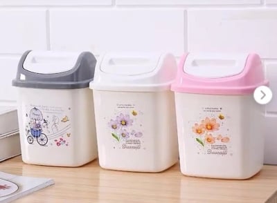 Picture of 1Pcs Mini Table Desk Dustbin Household Shake Lid Type Waste Bin Garbage Trash for Car Office Home Kitchen and Study Table Multicolor