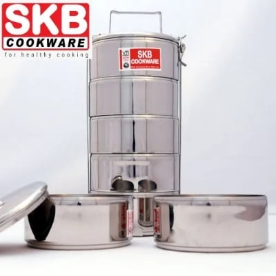 Picture of 4 Bati SKB Lunch Box SUS304 food grade stainless steel Lunch Box Silver