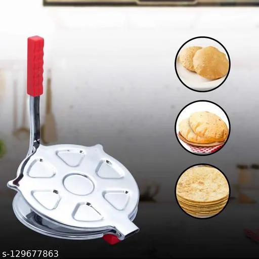 Picture of Stainless Steel Roti Maker / Puri Press Size: 6 Silver