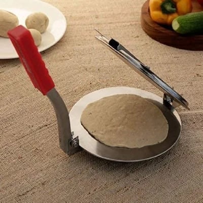 Picture of Stainless Steel Roti Maker / Puri Press Size: 6 Silver