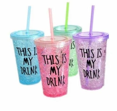 Picture of 1 Refreshing Drinks In Mason Jars With Handle Colorful Lid With Reusable Straw MULTI-COLOR Multicolor