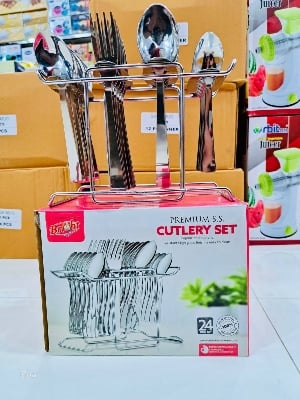 Picture of BRIGHT PREMIUM SS CUTLERY SETS Stainless Steel Cutlery Set  (Pack of 24) Multicolor
