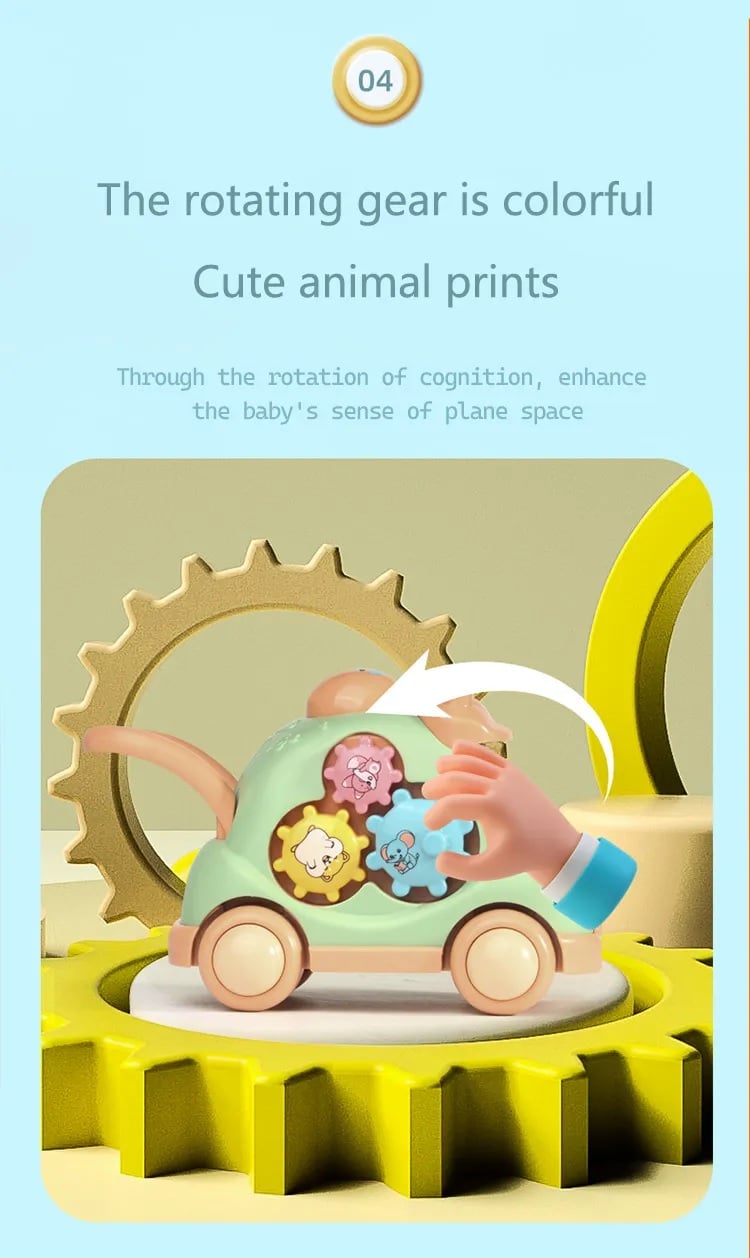 Picture of 1PC Creative Luminous Music Story Children Toy Car Machine Cartoon Polyhedral Trolley Coax Baby Crawling and Walking Toys Multicolor