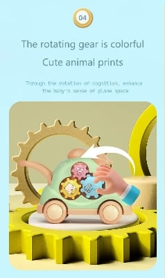 Picture of 1PC Creative Luminous Music Story Children Toy Car Machine Cartoon Polyhedral Trolley Coax Baby Crawling and Walking Toys Multicolor