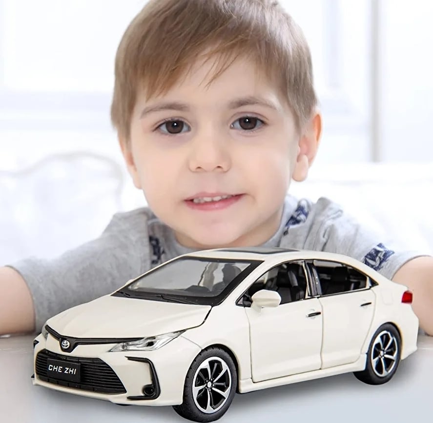 Picture of Toyota Corolla 1:32 Die Cast WHITE Model Car Multicolor