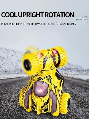 Picture of Stunt Spinning Toy Car YELLOW Multicolor
