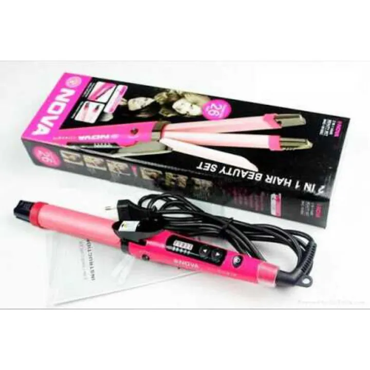 Picture of Nova Professional 2 In 1 Hair Curler & Straightener Large Size Model 1818 Multicolor
