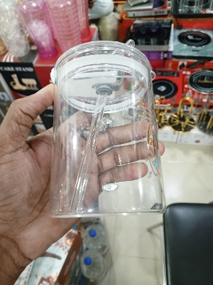 Picture of 1 Happy Birthday Premium Jar Mug- Elegant Glass Container for Storage, Preservation and Decor, Airtight Lid, Versatile and Stylish Jar, Milkshake, Coffee & Juice Jar with Straw Multicolor
