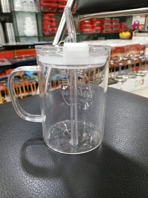 Picture of 1 Happy Birthday Premium Jar Mug- Elegant Glass Container for Storage, Preservation and Decor, Airtight Lid, Versatile and Stylish Jar, Milkshake, Coffee & Juice Jar with Straw Multicolor