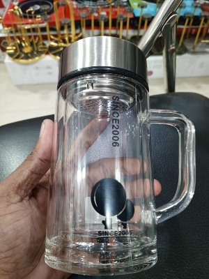 Picture of 1 Double Wall Glass Green Tea Bottle Multicolor