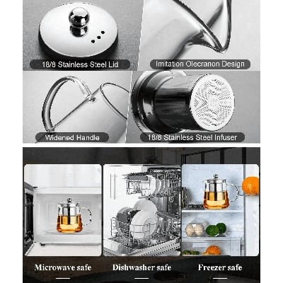 Picture of Clear Glass Tea Or Coffee Kettle 74-2 Multicolor