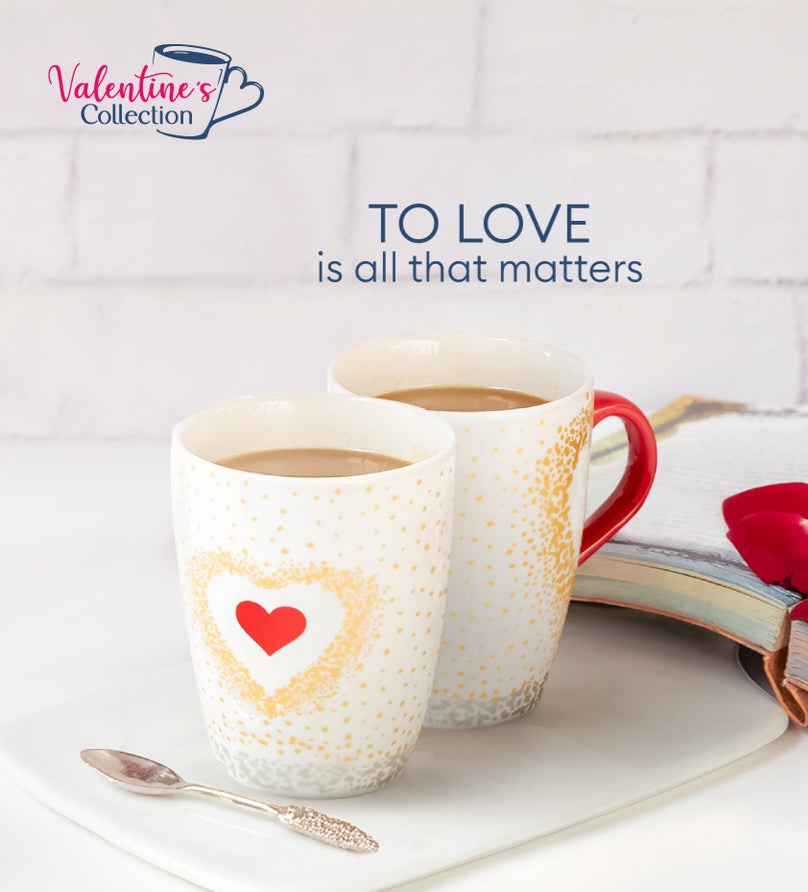 Picture of 2 Sprinkled Heart Mugs For Couple Multicolor