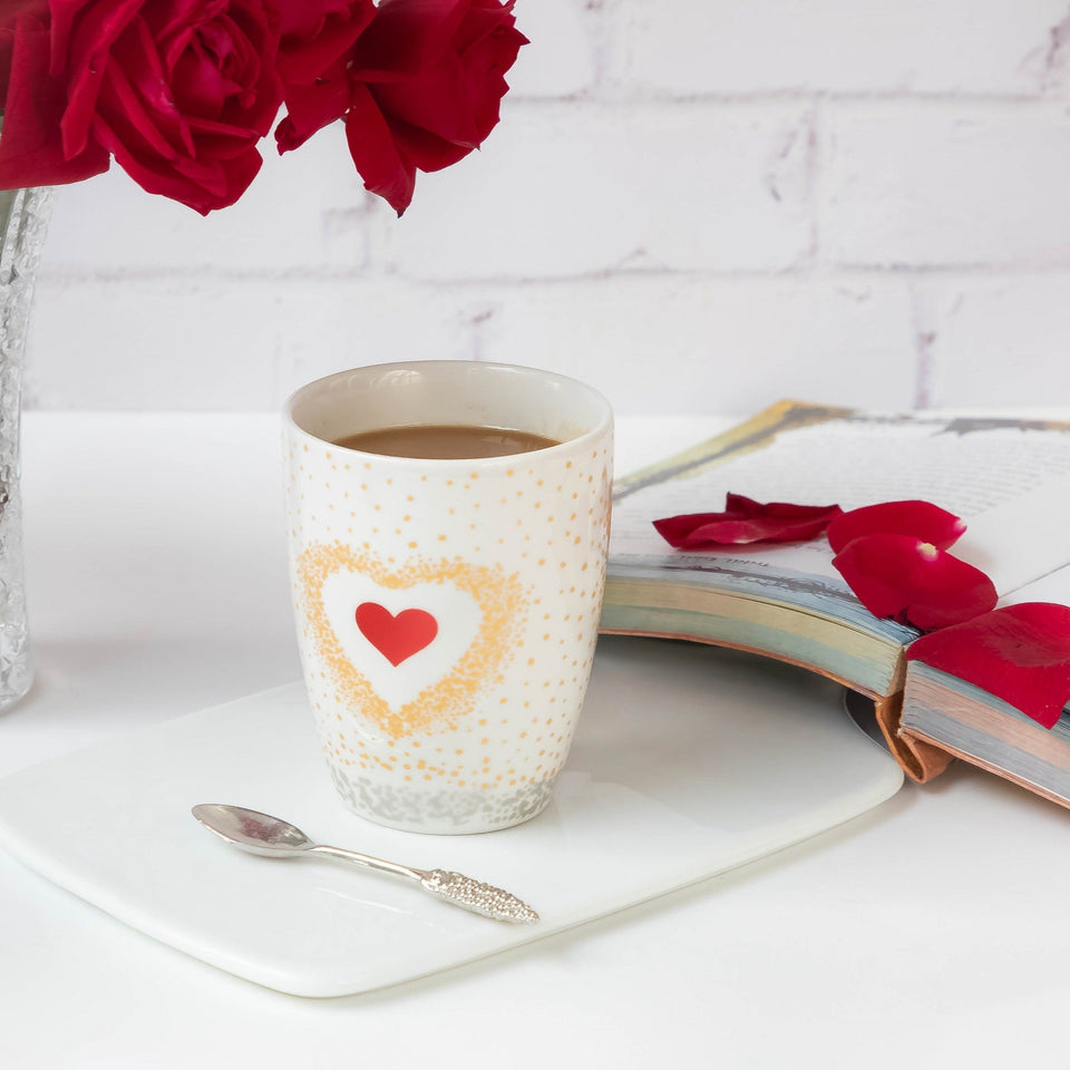 Picture of 2 Sprinkled Heart Mugs For Couple Multicolor