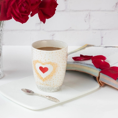 Picture of 2 Sprinkled Heart Mugs For Couple Multicolor