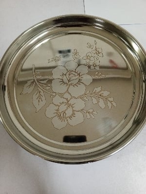 Picture of Stainless Steel High Quality 26cm Plate for Kitchen 1 pc Silver