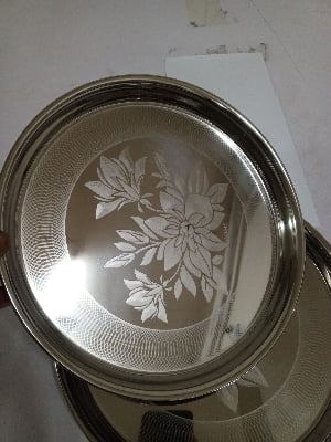 Picture of Stainless Steel High Quality 26cm Plate for Kitchen 1 pc Silver