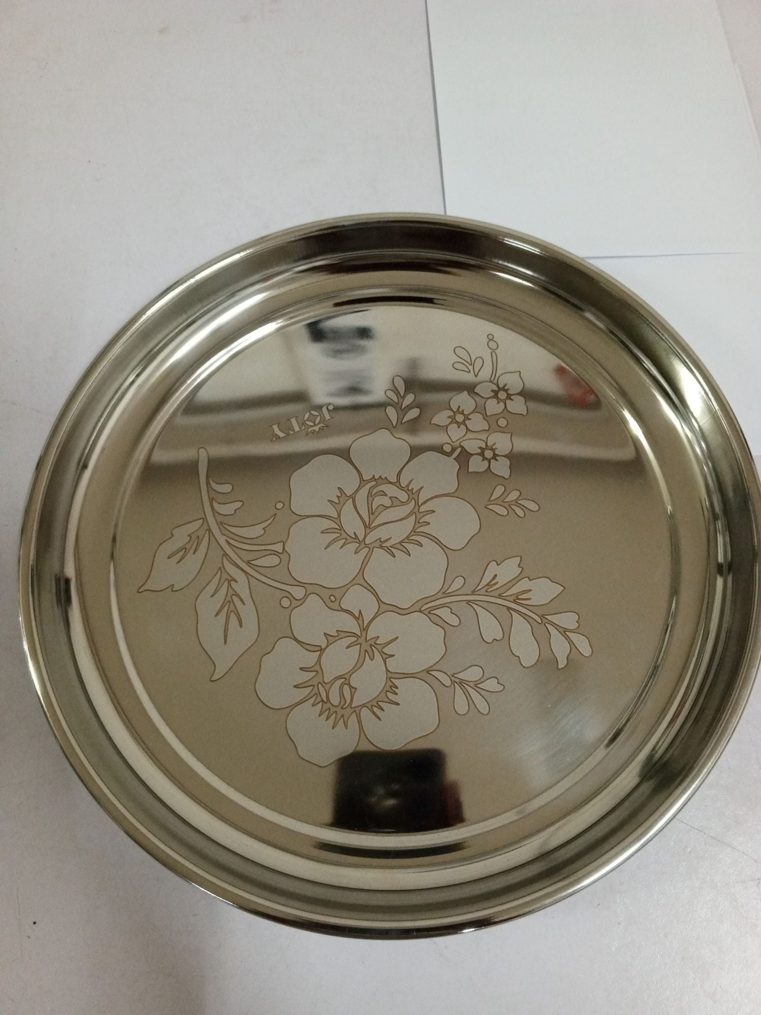 Picture of Stainless Steel High Quality 26cm Plate for Kitchen 1 pc Silver