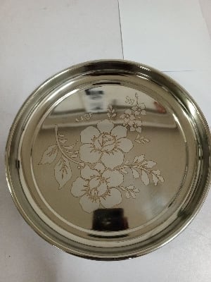 Picture of Stainless Steel High Quality 26cm Plate for Kitchen 1 pc Silver