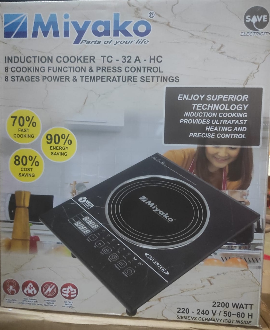 Picture of Miyako Induction Cooker TC-32 A (INVERTER) 2200 WATT 