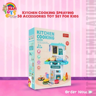 Picture of Kitchen Cooking Spraying W/Spray Effect & 50 Accessories Toy Set For Kids Multicolor