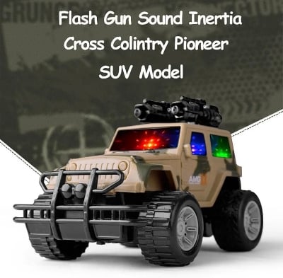 Picture of Army Jeep Toy for Kids - Friction Power Toy Jeep for Kids Boys & Girls, Car Toy with Light & Sound Army Jeep Toys for Boys Plastic, Multicolor Multicolor