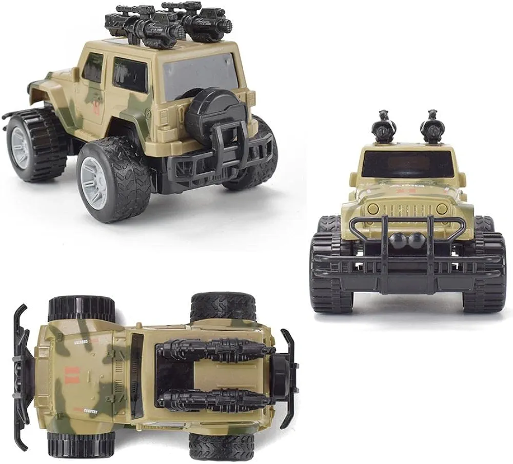 Picture of Army Jeep Toy for Kids - Friction Power Toy Jeep for Kids Boys & Girls, Car Toy with Light & Sound Army Jeep Toys for Boys Plastic, Multicolor Multicolor