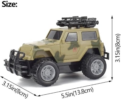 Picture of Army Jeep Toy for Kids - Friction Power Toy Jeep for Kids Boys & Girls, Car Toy with Light & Sound Army Jeep Toys for Boys Plastic, Multicolor Multicolor