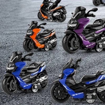 Picture of Racing Metal Bike Pull Back Motorbike Scooty with Moving Handle Action for Kids Boys Birthday Gift Age 2-12 Years Multicolor