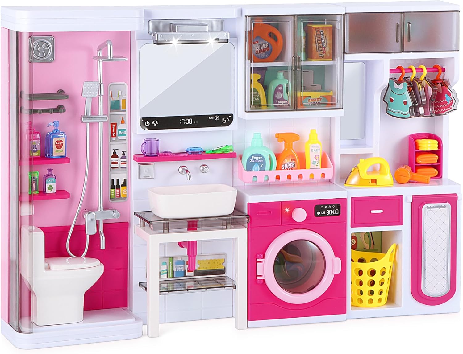 Picture of Fantasy House Role Play Set for Kids 3+ Years - Interactive Toy Kitchen & Bathroom Playset with Sounds and Lights Multicolor