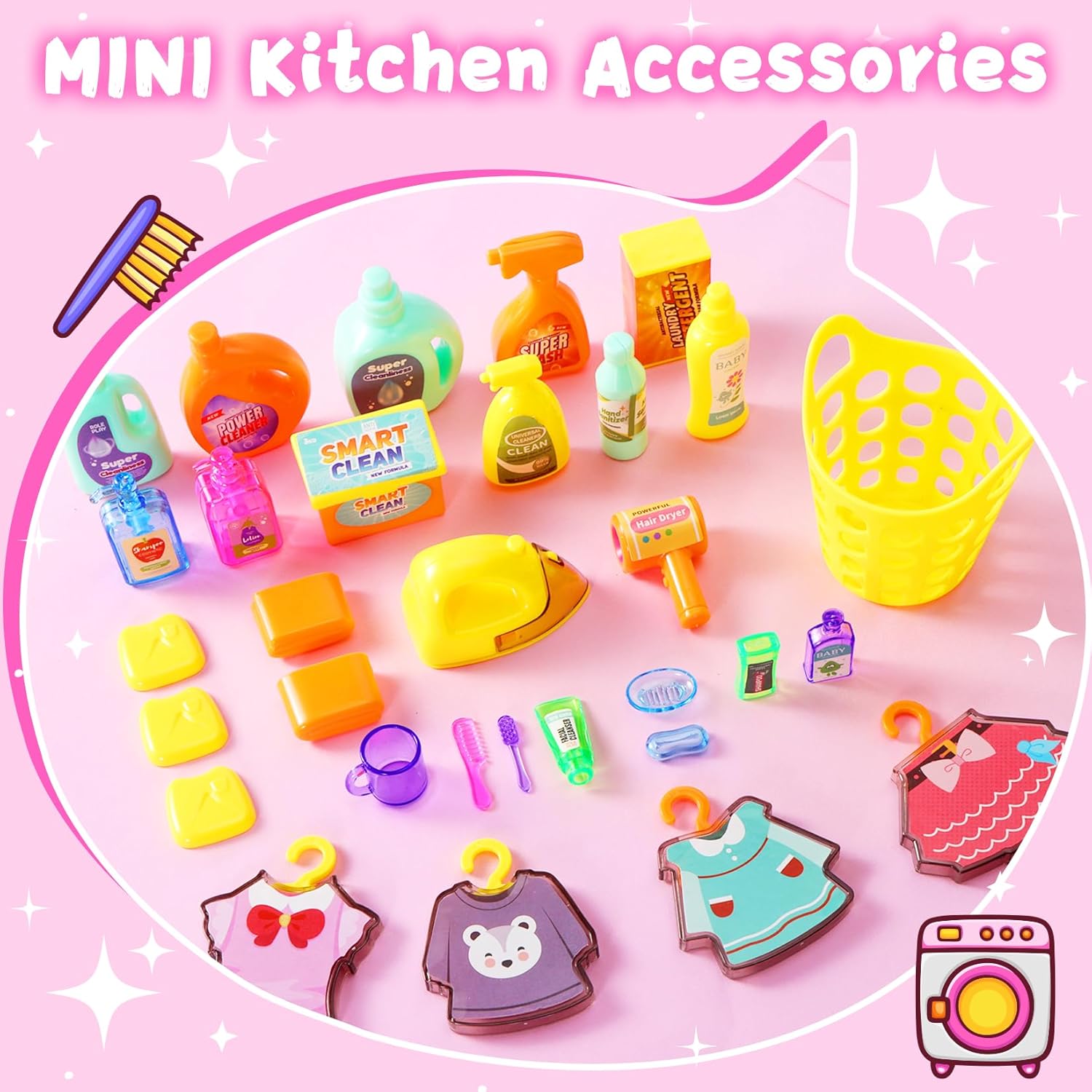 Picture of Fantasy House Role Play Set for Kids 3+ Years - Interactive Toy Kitchen & Bathroom Playset with Sounds and Lights Multicolor