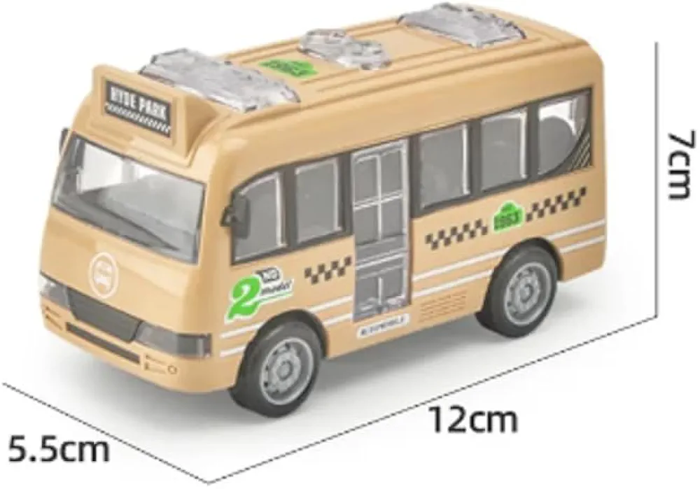 Picture of 4 Pcs Baby bus car toy set for boy or girl inertial fall-resistant bus Multicolor