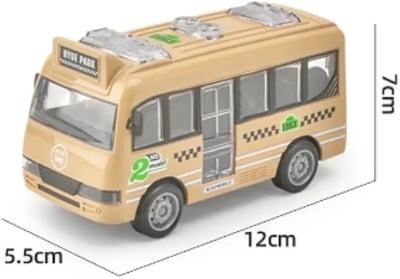 Picture of 4 Pcs Baby bus car toy set for boy or girl inertial fall-resistant bus Multicolor