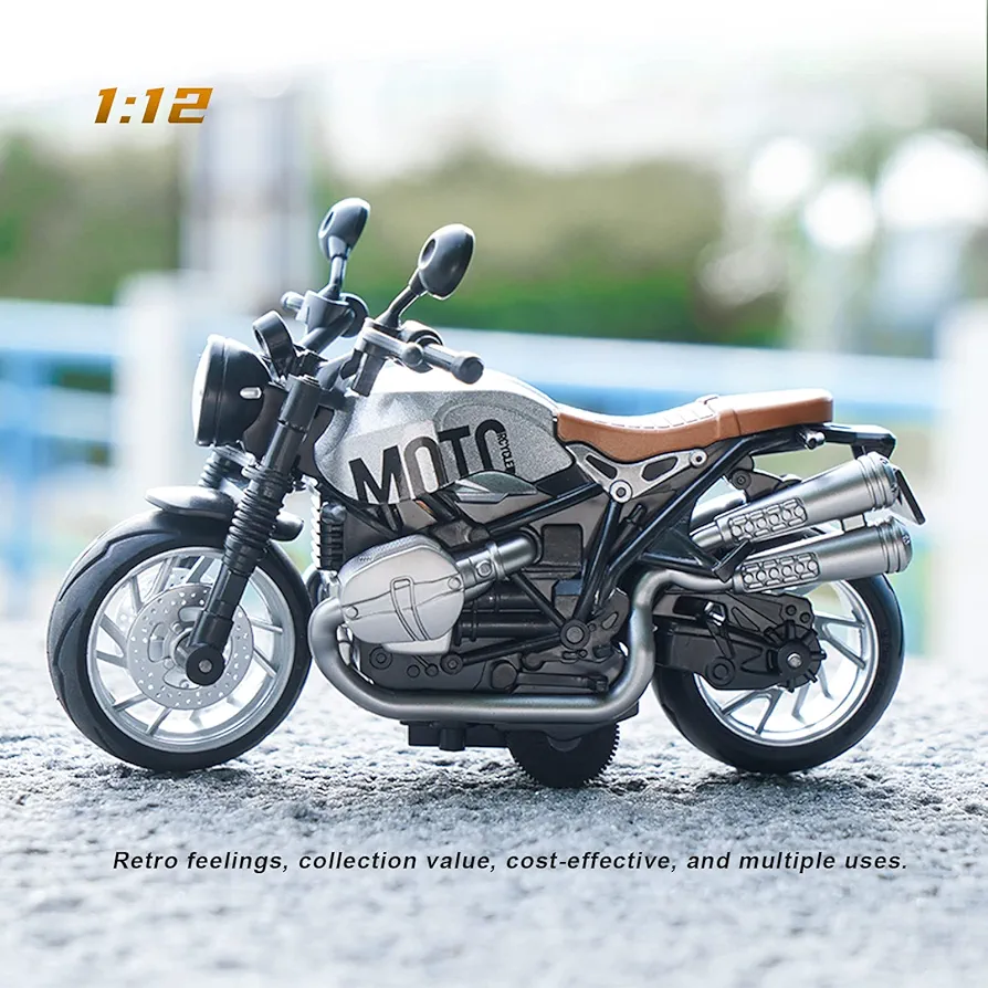 Picture of 1 PC Motorcycle Toys for Kids - Pull Back Toy Motorcycle Model 1/12 Scale with Lights and Sounds, Die-Cast Motorcycles Toy for Boys Kids Age 3-12 Year Multicolor