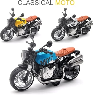 Picture of 1PC Motorcycle Toys for Kids - Pull Back Toy Motorcycle Model 1/12 Scale with Lights and Sounds, Die-Cast Motorcycles Toy for Boys Kids Age 3-12 Year Multicolor