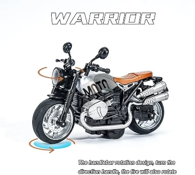 Picture of 1PC Motorcycle Toys for Kids - Pull Back Toy Motorcycle Model 1/12 Scale with Lights and Sounds, Die-Cast Motorcycles Toy for Boys Kids Age 3-12 Year Multicolor