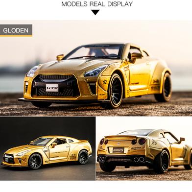 Picture of 1 PC Diecast Metal Nissan GTR 1:32 Scale Pull Back Replica Multicolor