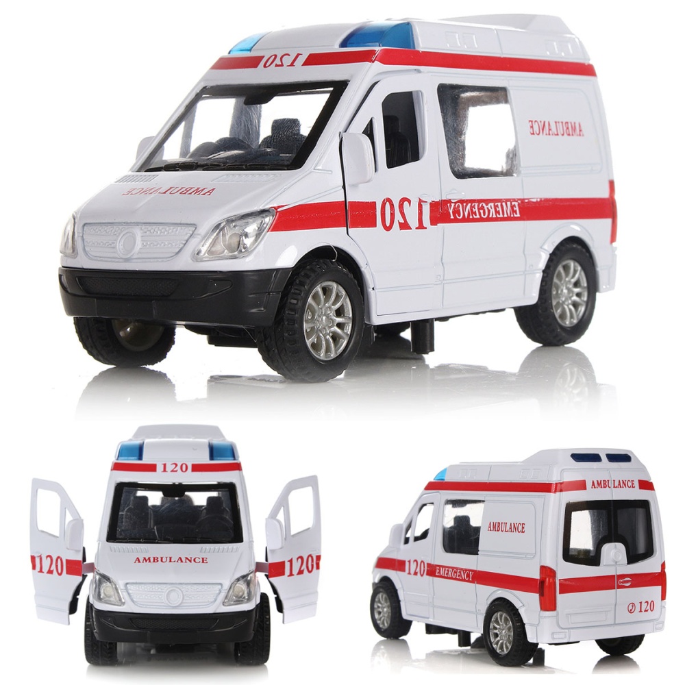 Picture of 1 PC Ambulance Vehicles Toys 1/32 Alloy Car With Light & Sound Multicolor
