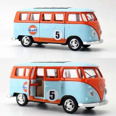 Picture of 1 PC Diecast Model Car Alloy Toys Car Model Gulf Oil GULF Volkswagen Classic T1 Bus 1/32 Scale Multicolor