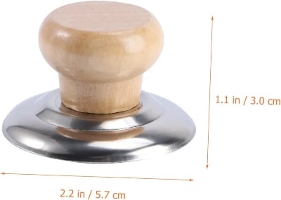 Picture of 2 PCS Solid Wood Lid Handle Pot Lid Grip Accessory Anti-scald Pot Lid Handle Replacement Pot Lid Wooden Handle Replacement Pot Lid Handle Wooden Pot Cover Handle Pot Grip Accessory Multicolor
